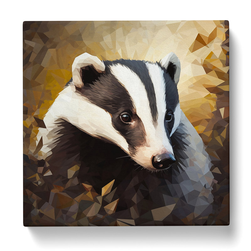 Badger Cubism No.3 - Print, 35cm H x 35cm W x 3cm D