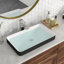 Bathroom Semi-Recessed Vessel Sink Ceramic Above Counter Basin Sink