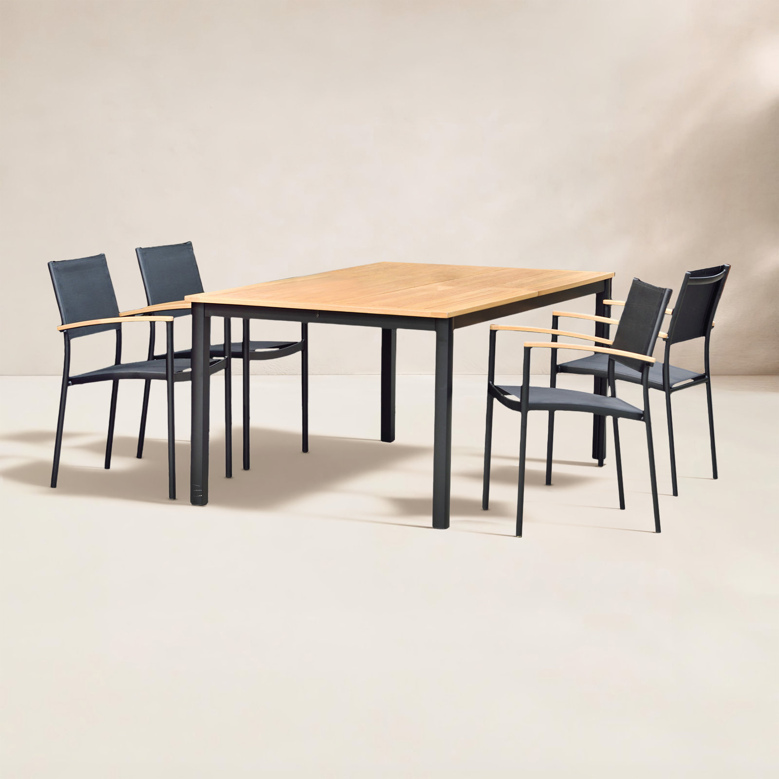 Anautica 95" Eucalyptus Patio Dining Set