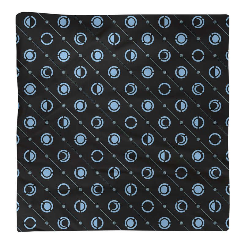 Serviette de coton deux couleurs en lune à phases Noira Gothard, H 0,1 po x l 10 po x P 10 po, Bleu / Noir, Polyester sergé