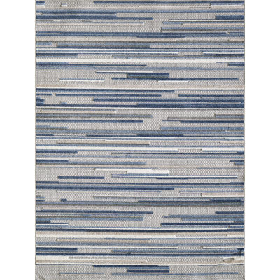 Tapis d'extérieur à rayures abstraites Gemmill