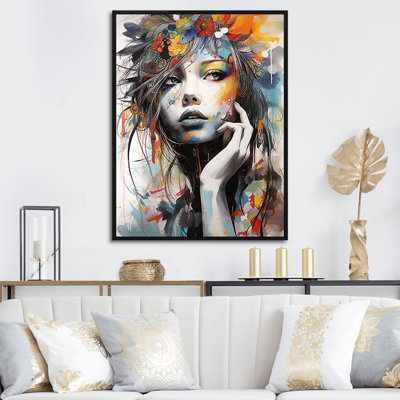 «Numair Autumn Floral Woman Portrait II», reproduction sur toile