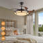 Ventilateur de plafond rétractable de 42 po avec lumière, ventilateur de lustre moderne à DEL avec télécommande, pales réglables à 6 vitesses, moteur à courant continu silencieux, éclairage à intensité variable pour le salon, la chambre à coucher, la salle à manger