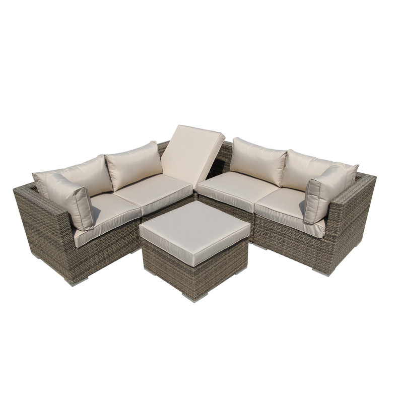 Trafecanty 5 Seater Rattan Sofa Set, Nature