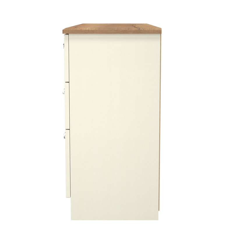 Fully Assembled Murier Dressing Table, Cream Ash/Riviera Oak