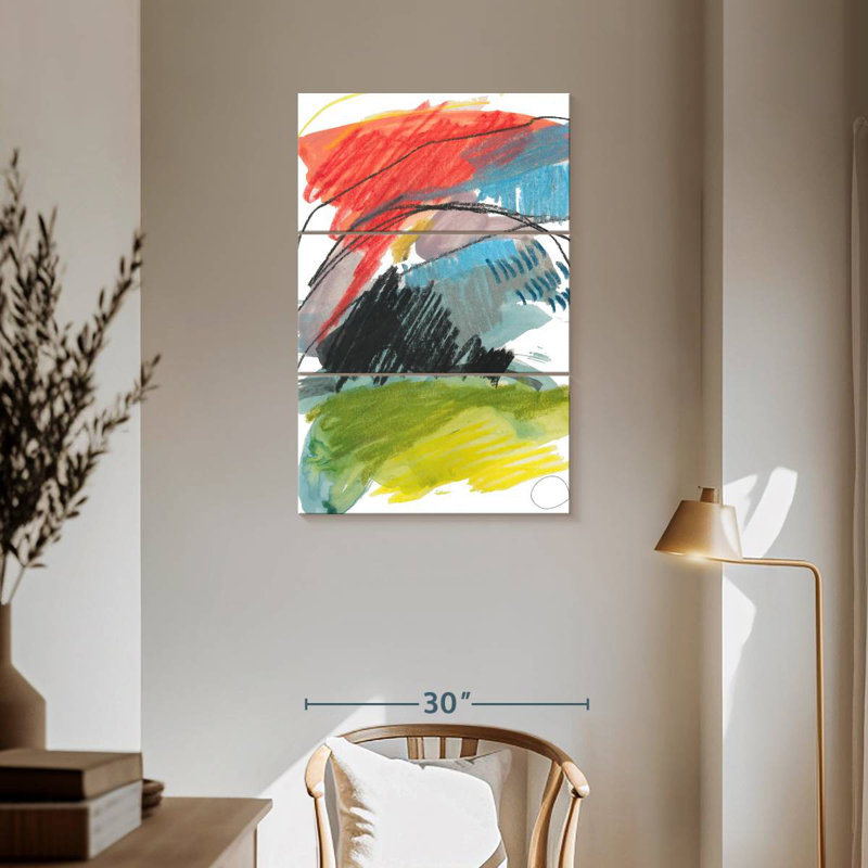 Paysage abstrait n ° 40, H 57 po x l 36 po