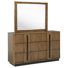Commode 6 tiroirs et miroir brun cendré