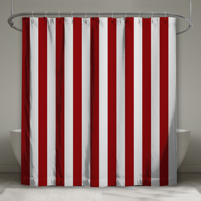 Red White Stripes Shower Curtains Extra Long, L 70 po x H 84 po