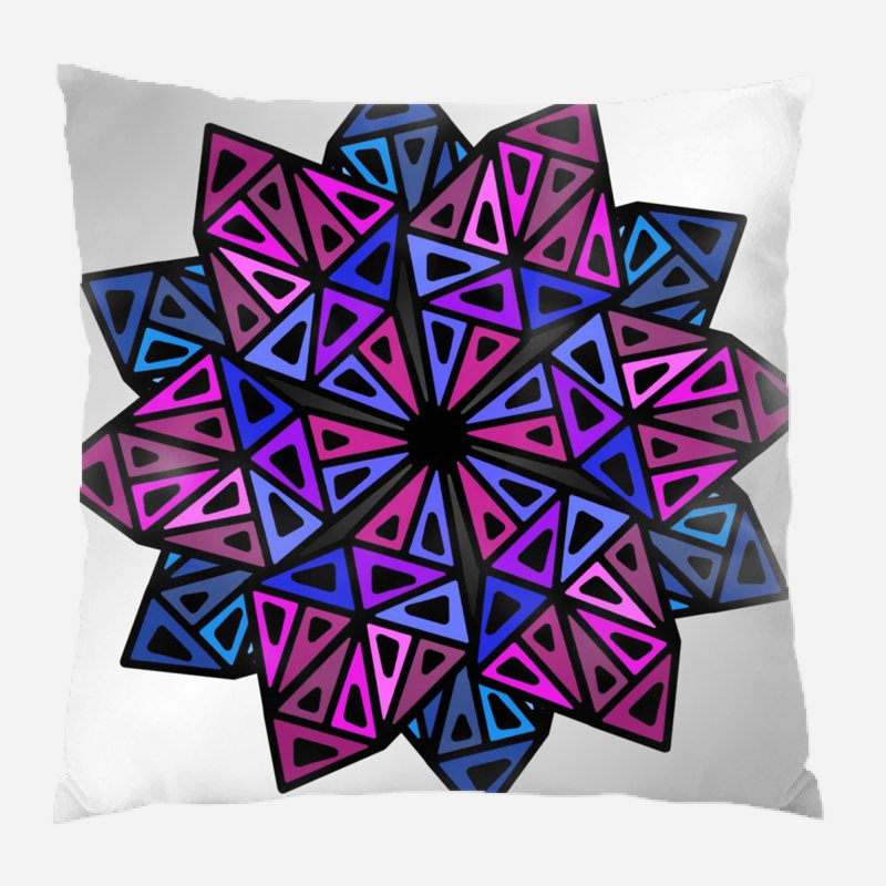 Geometric Microsuede Reversible Throw Pillow