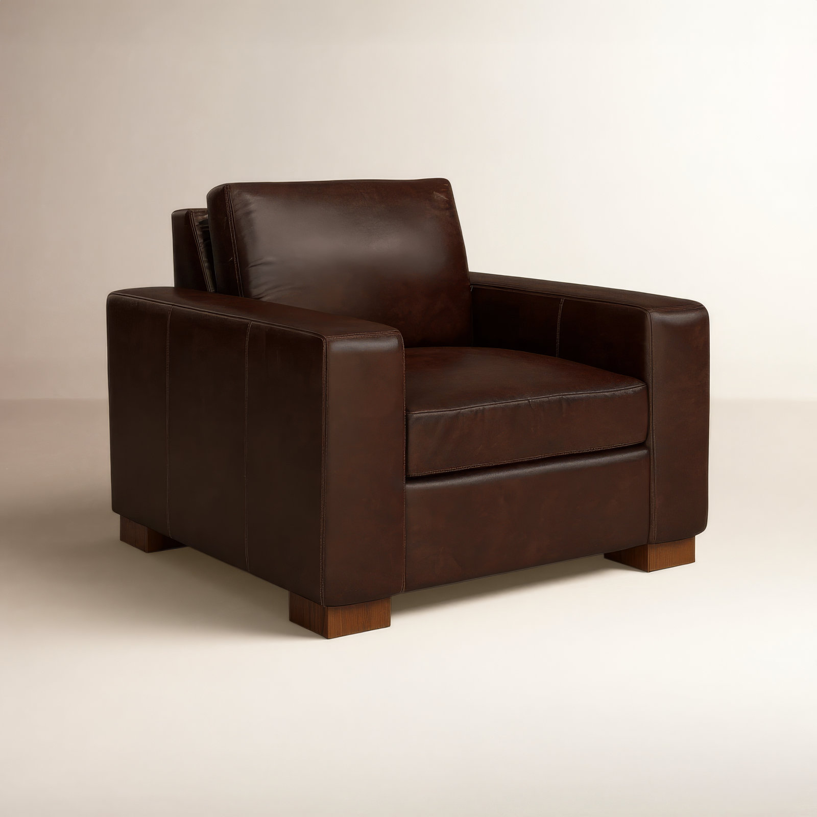 Jonie Upholstered Armchair, Bistro Rustic Genuine Leather