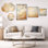 «Magic Sky Simplicity I», ensemble de 5 grandes décorations murales en métal et toile encadrée (100 po x 40 po)