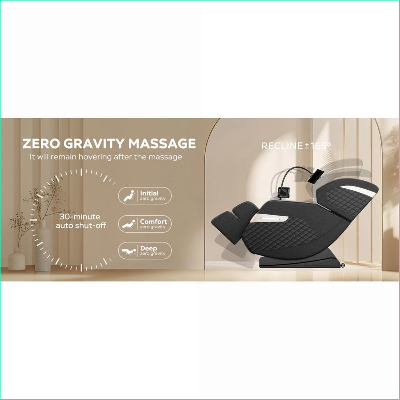 Massage Chair Recliners with Zero Gravity, Full Body Air Pressure | Black | PU Leather