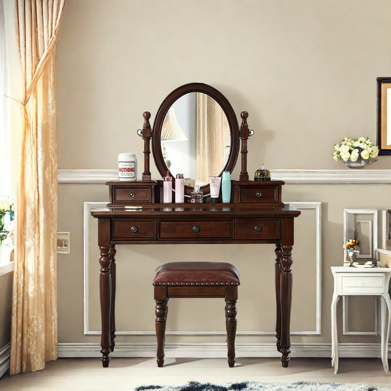 Meuble-lavabo rétro en bois massif