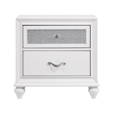 Table de chevet 2 tiroirs blanche
