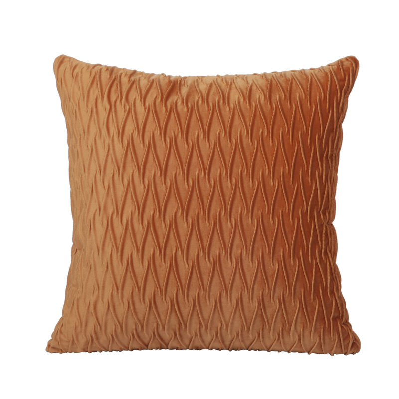Velvet Striped Decorative Pillow Covers ( Set Of 2), Orange