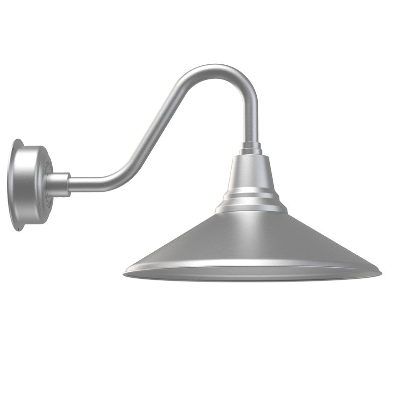 Luminaire de grange d'extérieur Albali, Argent galvanisé, H 14,97 po x l 18 po x P 25,25 po