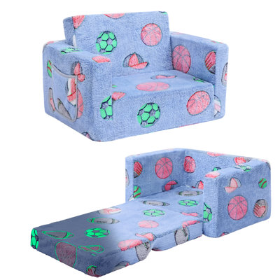 Amilee Kids Couch Sofa, Folding Toddler Couch