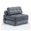 Canapé-lit pliant en velours côtelé gris foncé - Fauteuil-lit convertible avec support lombaire et rembourrage en mousse déchiquetée pour le salon-917895233