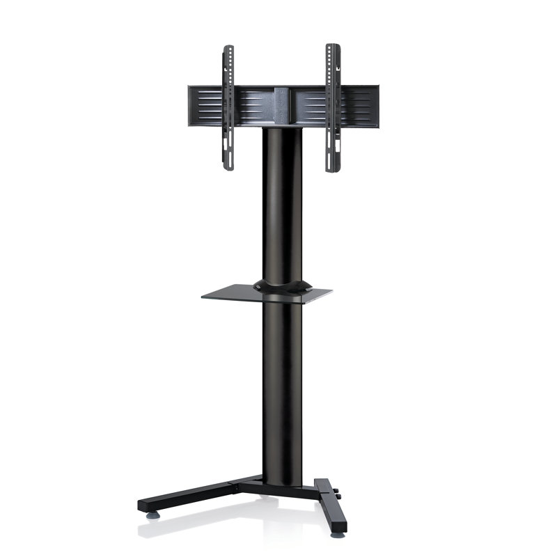 Reiser Unfinished TV Stand for TVs up to 40", 174cm H x 90cm W x 72cm D, Silver/Black glass