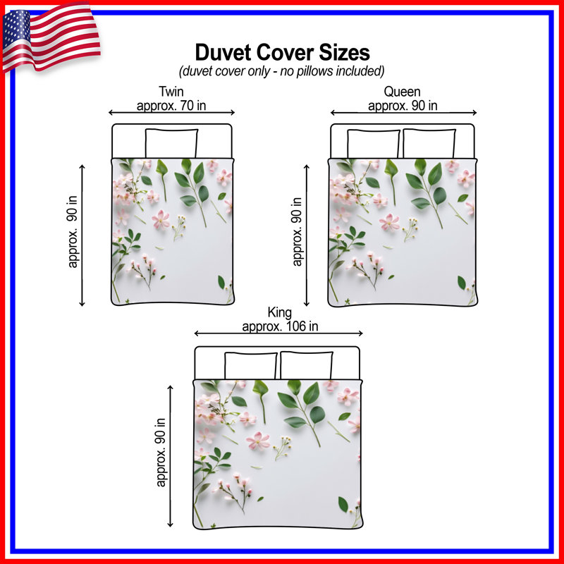Housse de couette Floral Bedding Nature, Lit simple