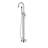 Cozyblock Floor Mount Bathtub Faucet Freestanding Tub Filler Standing High Flow Shower Faucets Shower Mixer Taps, Swivel Gooseneck Spout With Cylinder Handheld (polished Chrome)-124012844