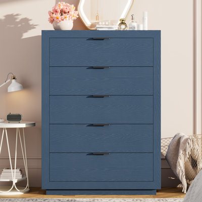 Commode 5 tiroirs, commode, armoire de rangement moderne avec tablette ouverte