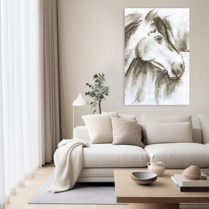 Grand cheval rouge abstrait, art contemporain, H 60 po x l 40 po