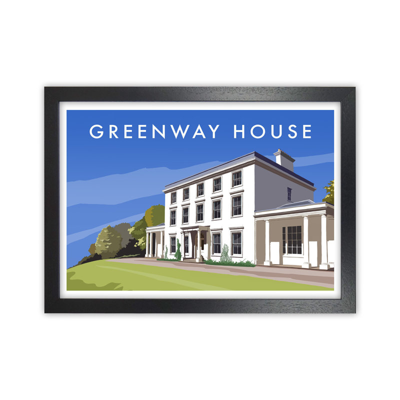 Greenway House by Richard O'Neill - Print, 24cm H x 34cm W x 3cm D, Black Framed
