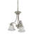 Whetsel 3-Light Indoor Brushed Nickel Classic/Traditional Mini Hanging Chandelier with Alabaster Glass Bell Shades-24081069