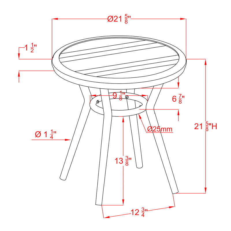 Table d'appoint en aluminium Cato