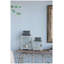 Bougie blanche en bois et verre avec bougie ouragan, ensemble de 2