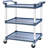 Plastic Utility Carts with Wheels, 3-Tier Restaurant Cart, Heavy Duty Rolling Cart Food Service Cart 420LBS, Bus Cart with Lockable Wheels and Rubber Hammer-113882378