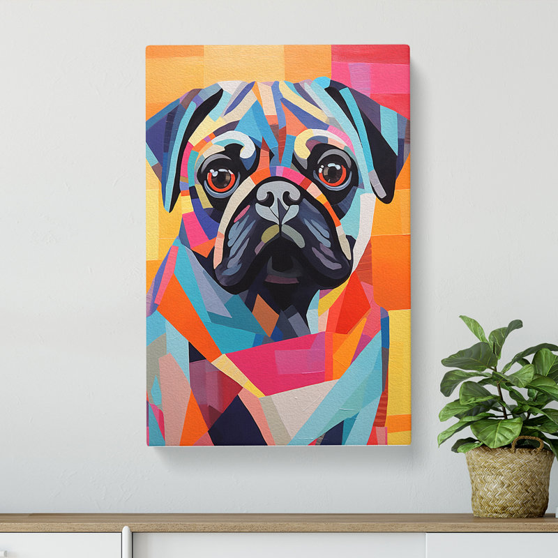 Pug Constructivism - Wrapped Canvas, 76cm H x 50cm W x 3cm D