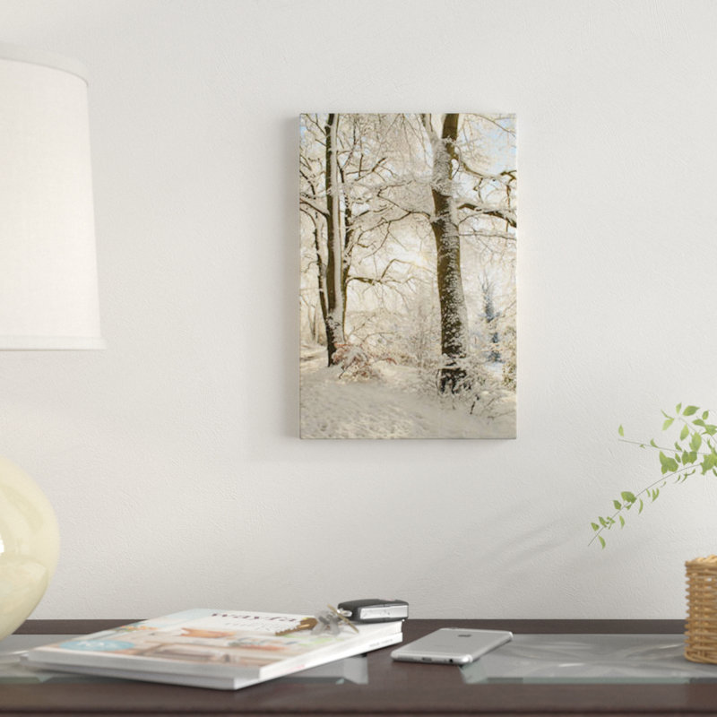 " Snowy Winter Trees " by Alyson Fennell, 26" H x 18" W x 1.5" D, Wrapped Canvas, No Mat