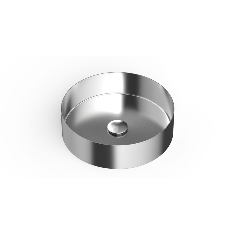 Badeloft 15.75" x 15.75" Stainless Steel Vessel Bathroom Sink ES-WB-01-BS in Brushed Stainless, Brushed Steel