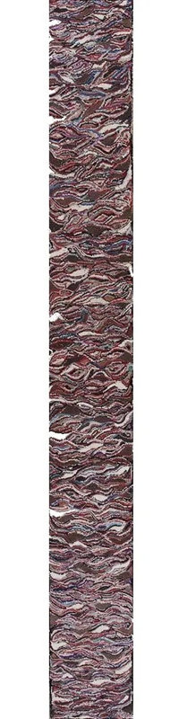 Colorful Antique American Folk Art Crazy Quilt Pattern Long Hallway Runner Rug
