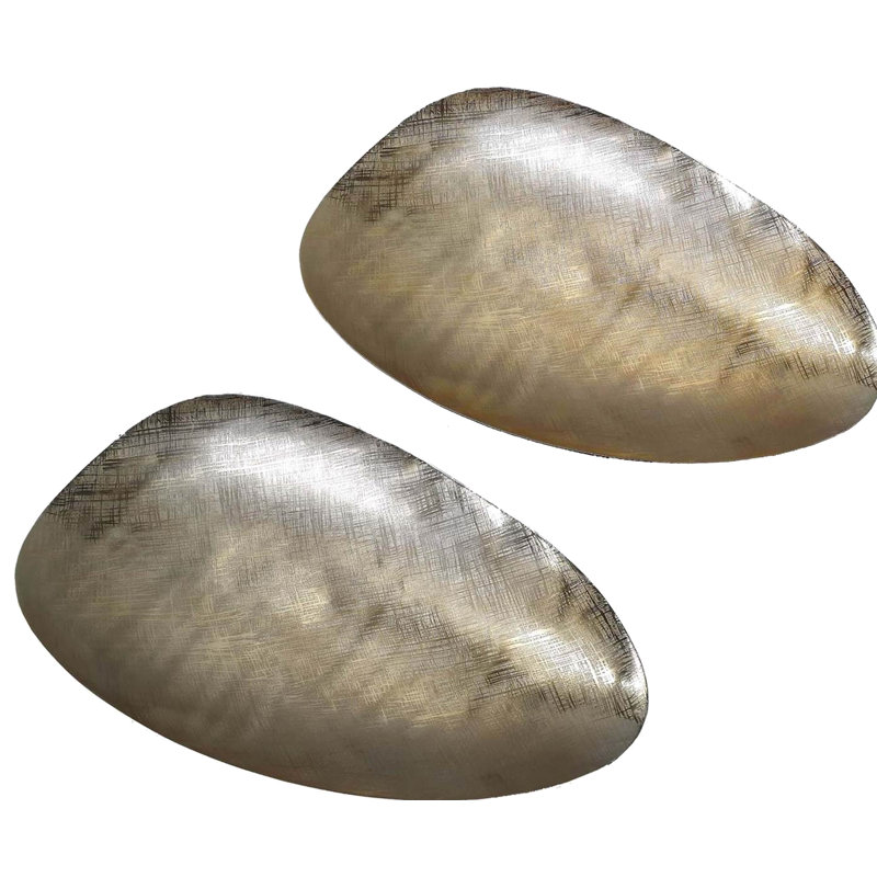 Gold Streak Finish Aluminum Decorative Bowls Set of 2
