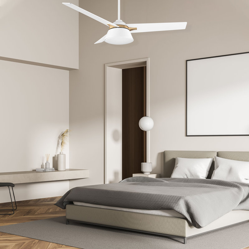 Ventilateur de plafond 48 po avec télécommande, ensemble d'éclairage inclus, Blanc