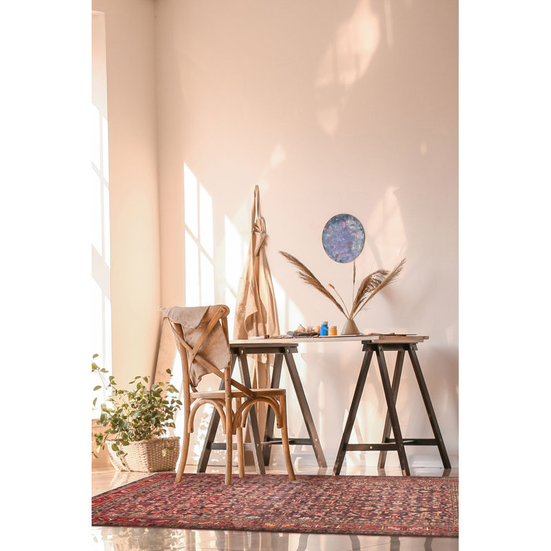 Tapis noir et rouge Andelz 3 pi 7 po x 6 pi 7 po