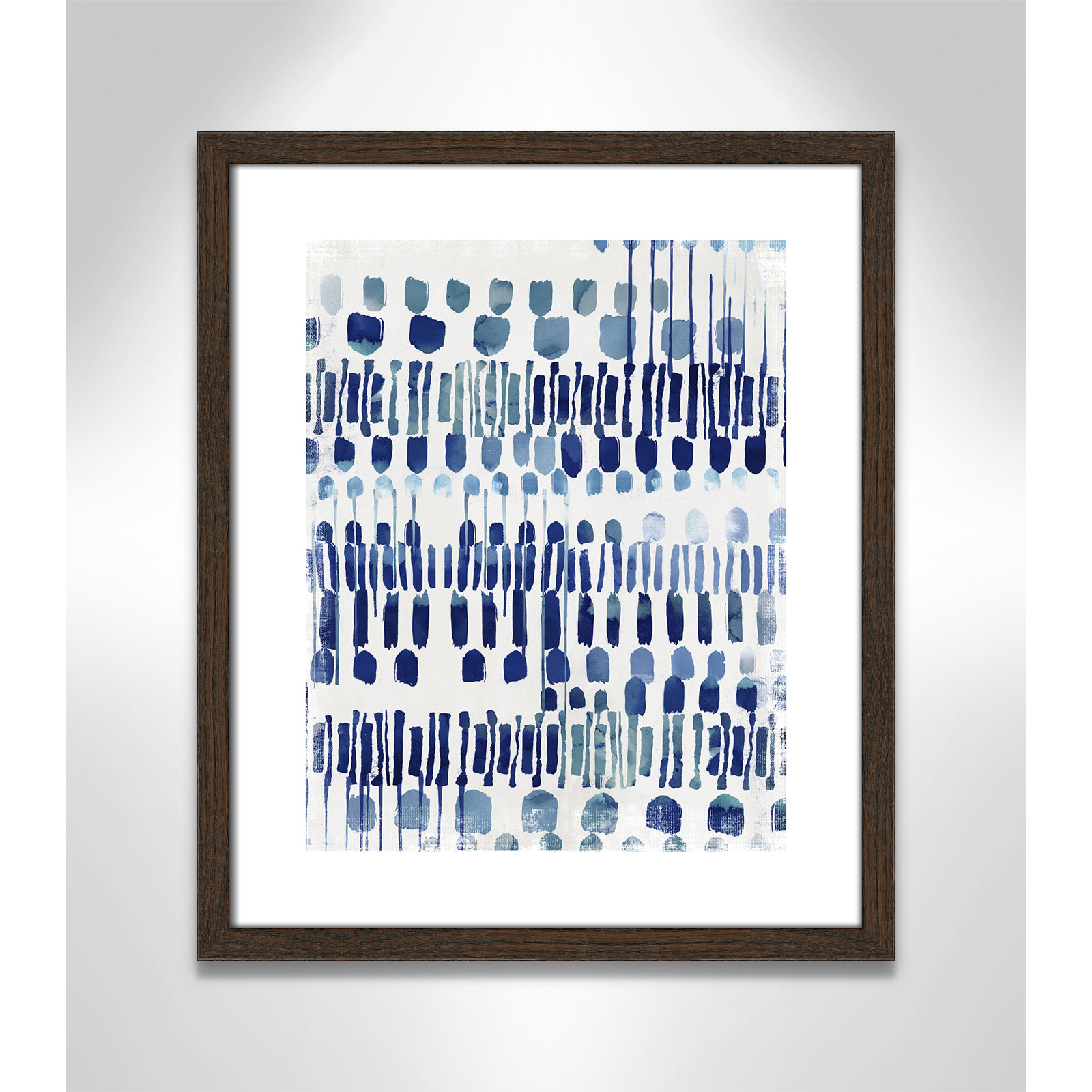Continuously I - Painting Print, Walnut Wood Grain Framed Paper, White, 19" H x 16" W x 0.75" D