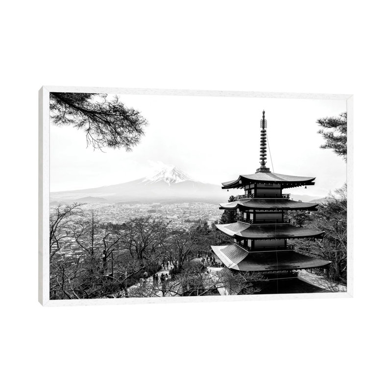 Chureito Pagoda by Philippe Hugonnard - Floater Frame Print on Canvas, White Framed