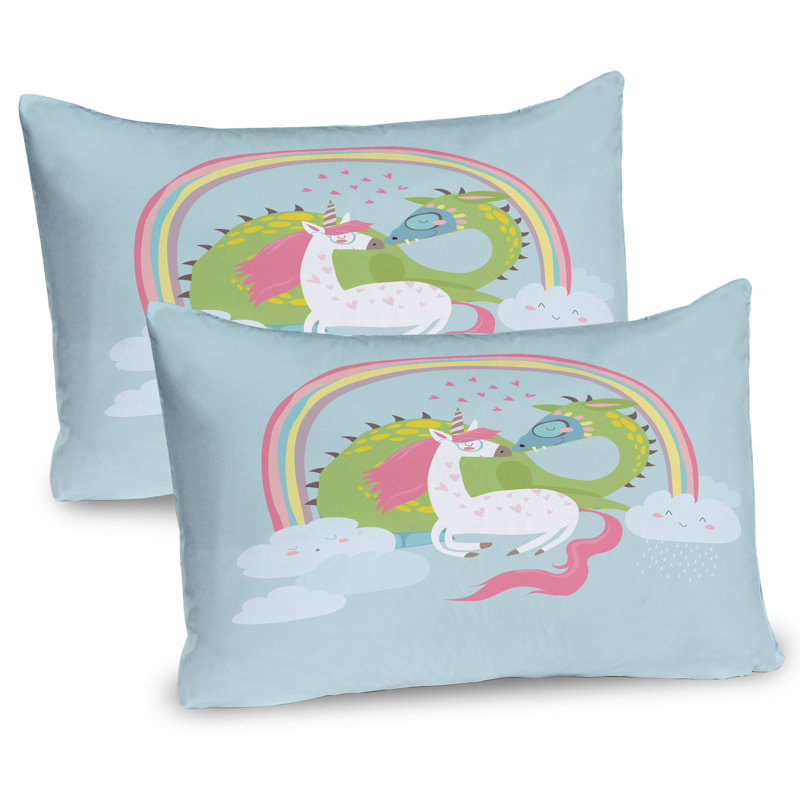 Ensemble de 2 taies décoratives Ambesonne Dragon Unicorn Love, H 20 po x l 30 po