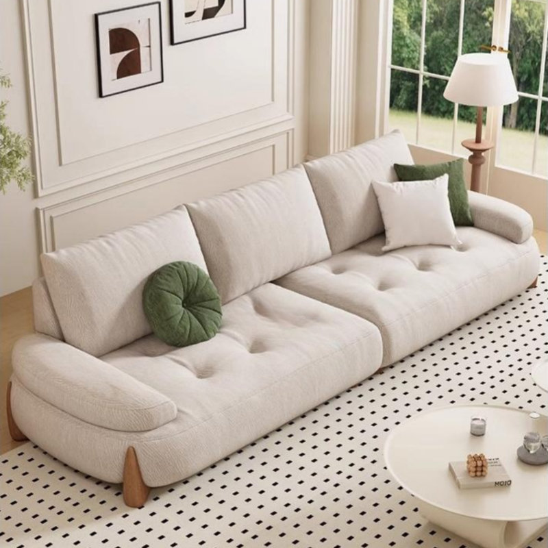 Canapé moderne et simple en tissu de style crème