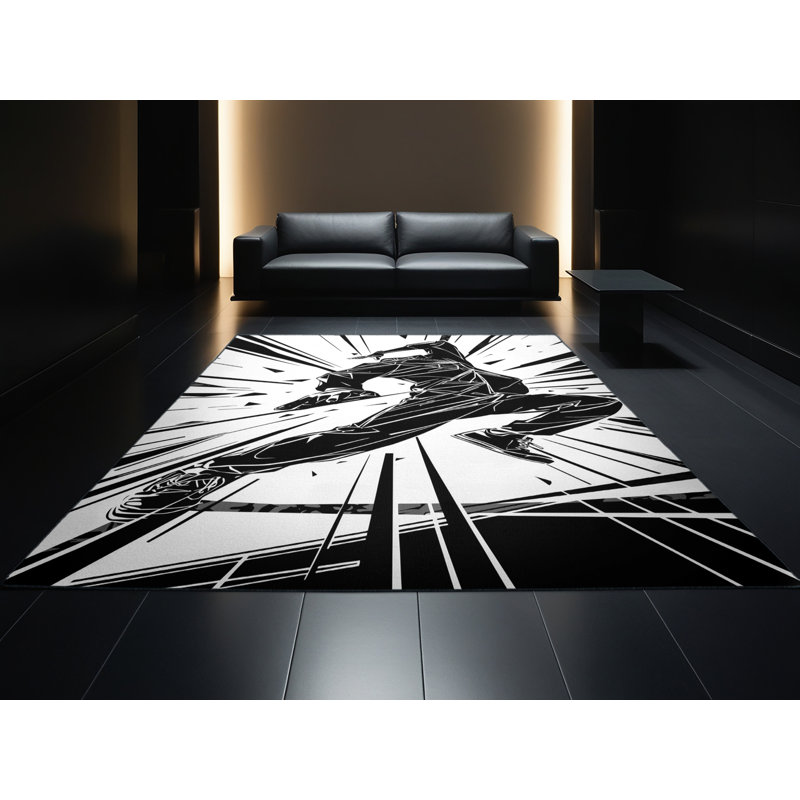 Tapis géométrique moderne lavable à la machine Orfelinda Hip Hop Dancer, 3 X 5