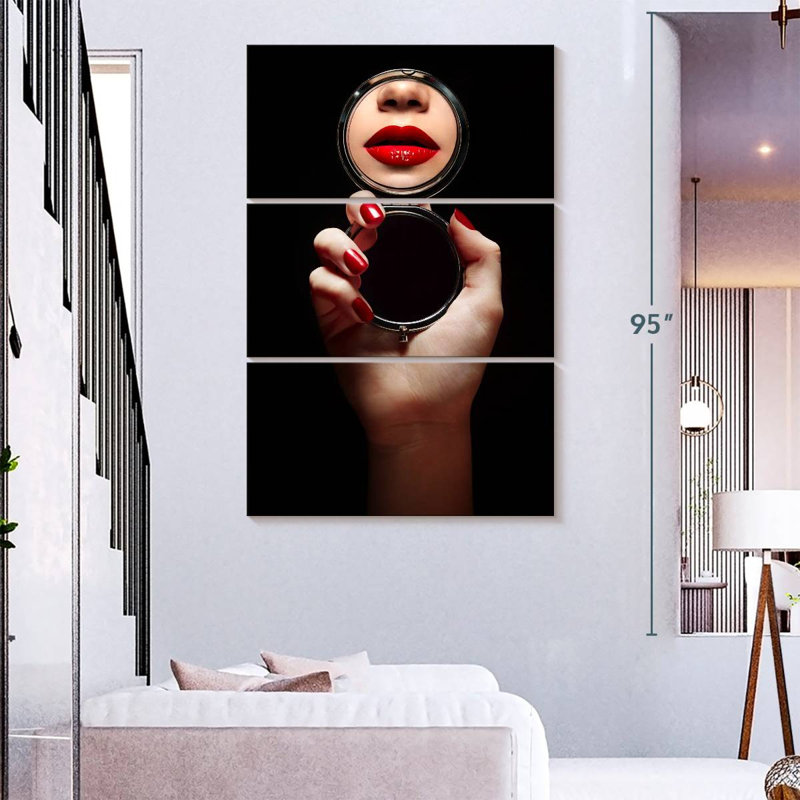 Shuttleworth Mirrored Lips, 74" H x 48" W