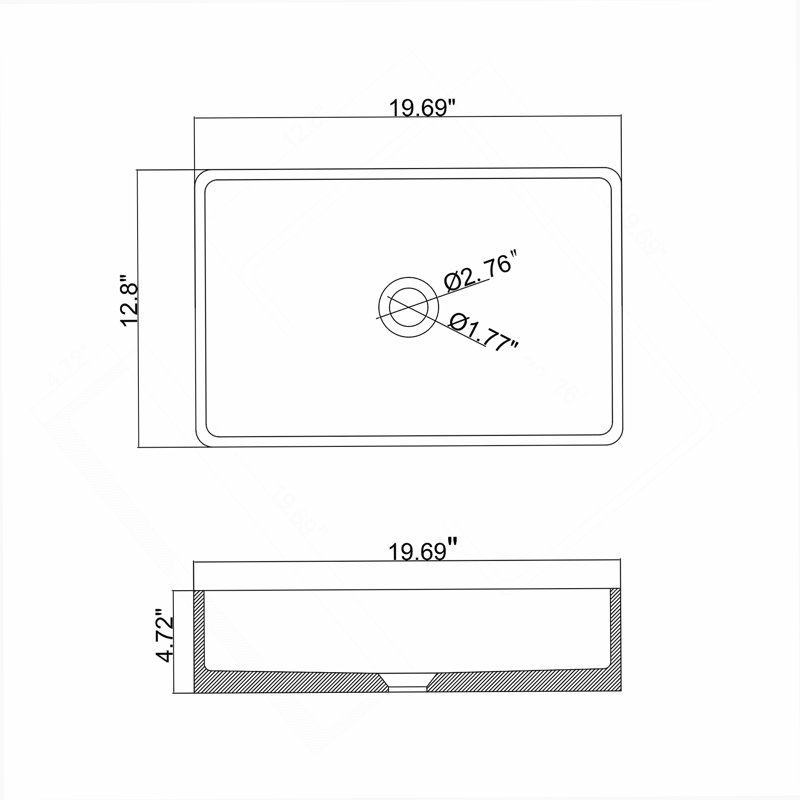 Vessel Rectangular Modern Bathroom Sink