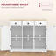 Buffet blanc vieilli - Armoire de rangement de comptoir en bois massif avec 3 tiroirs, portes, tablette réglable pour la maison dans le comptoir, moderne