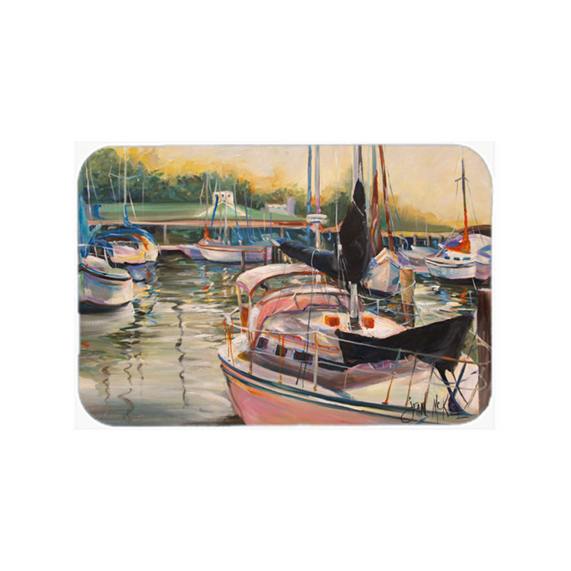 Caroline's Treasures Sails Sailboat Glass Cutting Board