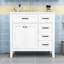 Meuble-lavabo autoportant avec lavabo en céramique, 3 tiroirs et armoire de rangement-977940258
