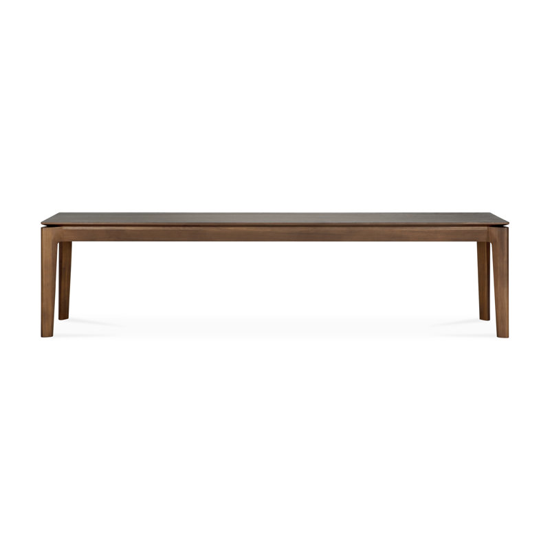 Bok Solid Wood Dining Bench, Varnished Teak, 18.1" H x 73.2" W x 13.8" D